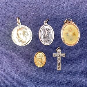 Collection of vintage Christian / Catholic religious charms